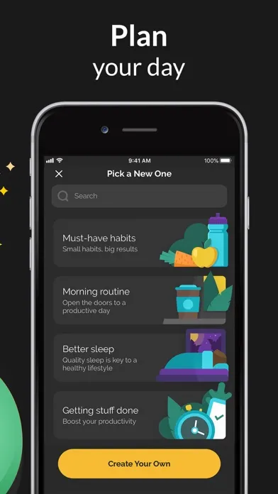 Productive app habit scheduling with flexible repeat options
