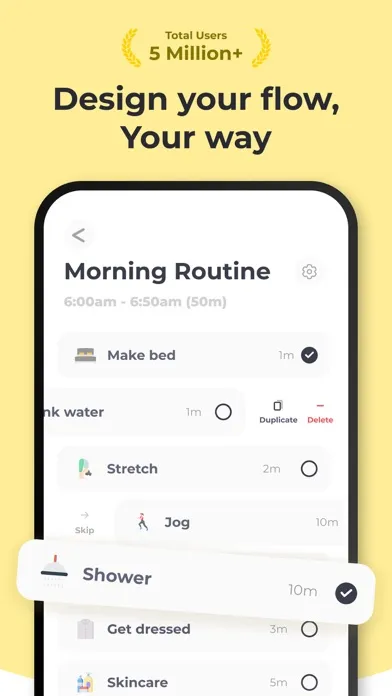 Routinery app visual timer counting down a routine step