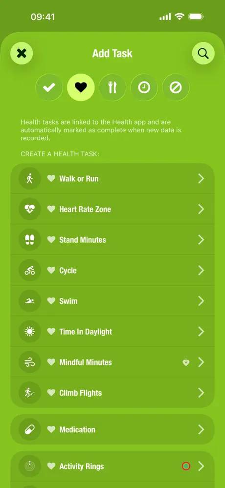 Streaks app Apple Watch habit logging interface
