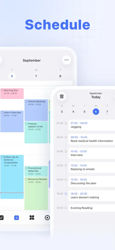 TickTick app calendar with habit streaks overview
