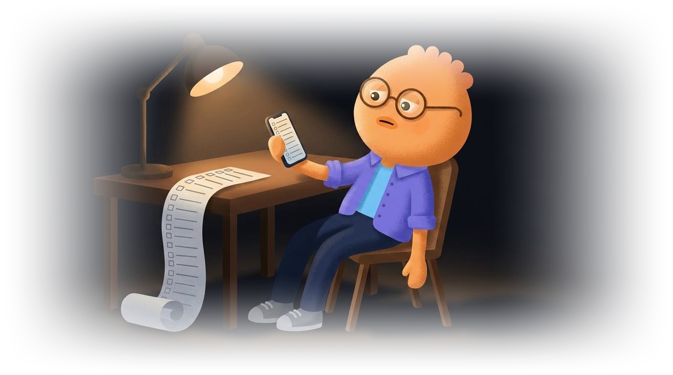 This is a trivial single-line text task, not a code change requiring exploration or planning. Slumped in his chair under one