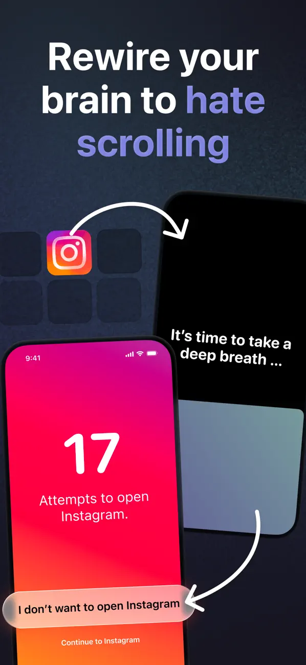 one sec app analytics showing reduced app opens over time