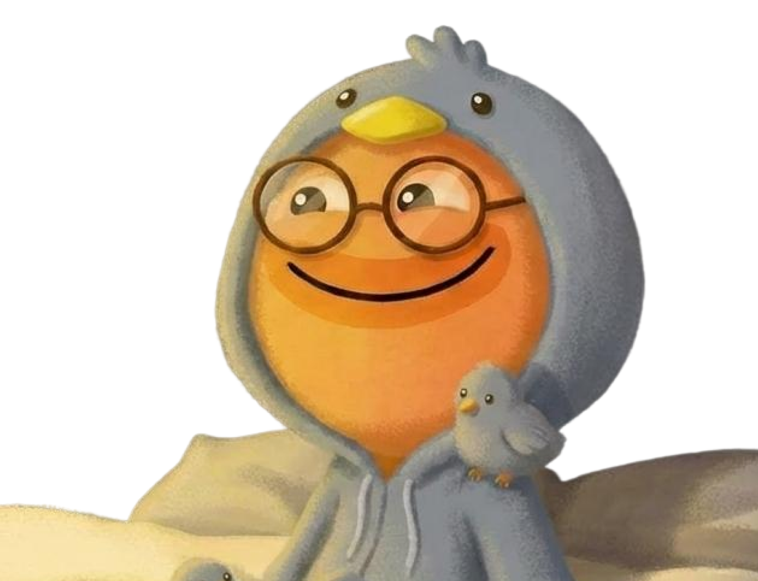 Habi mascot in a bird hoodie holding a small bird representing Finch app alternatives