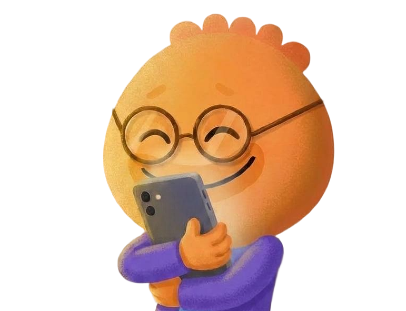 Habi mascot walking away from phone to overcome phone addiction