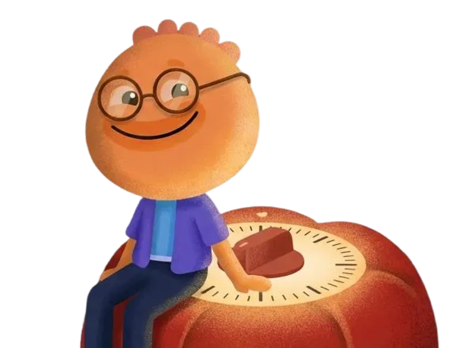 Habi mascot sitting on a giant tomato-shaped Pomodoro timer comparing focus methods