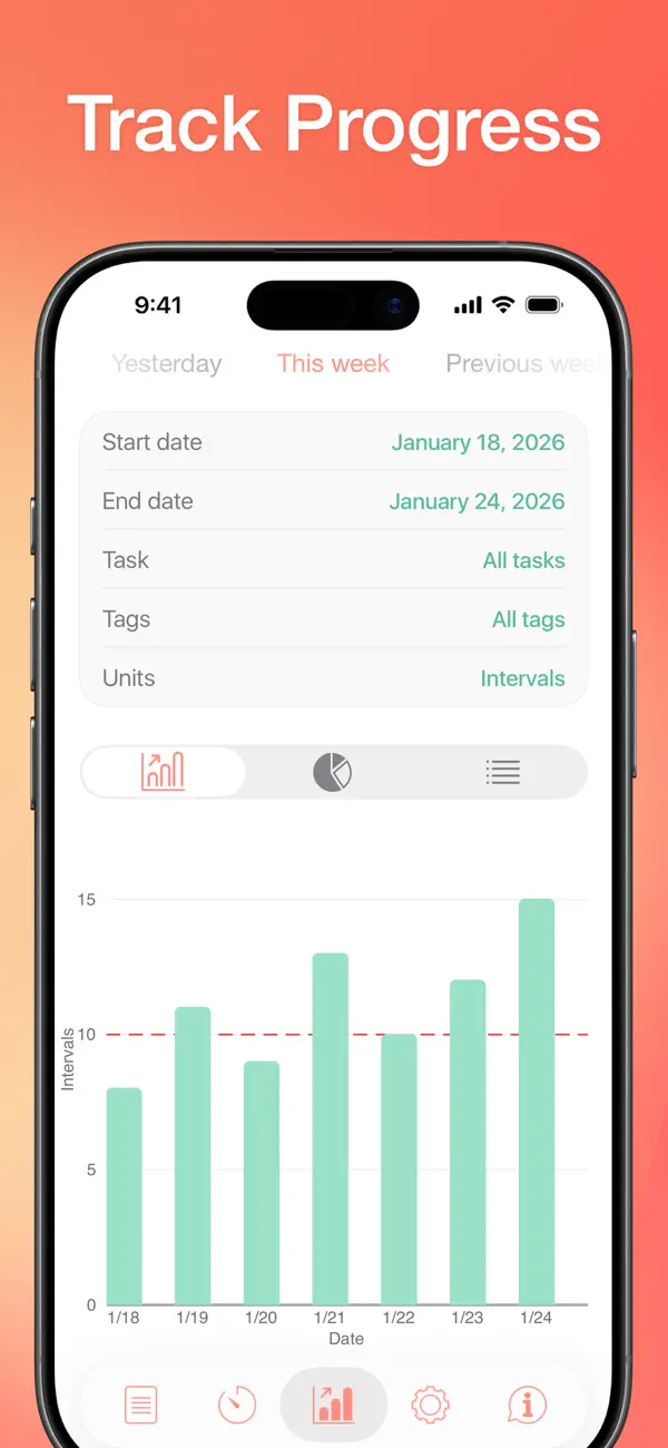 Be Focused app settings and timer customization