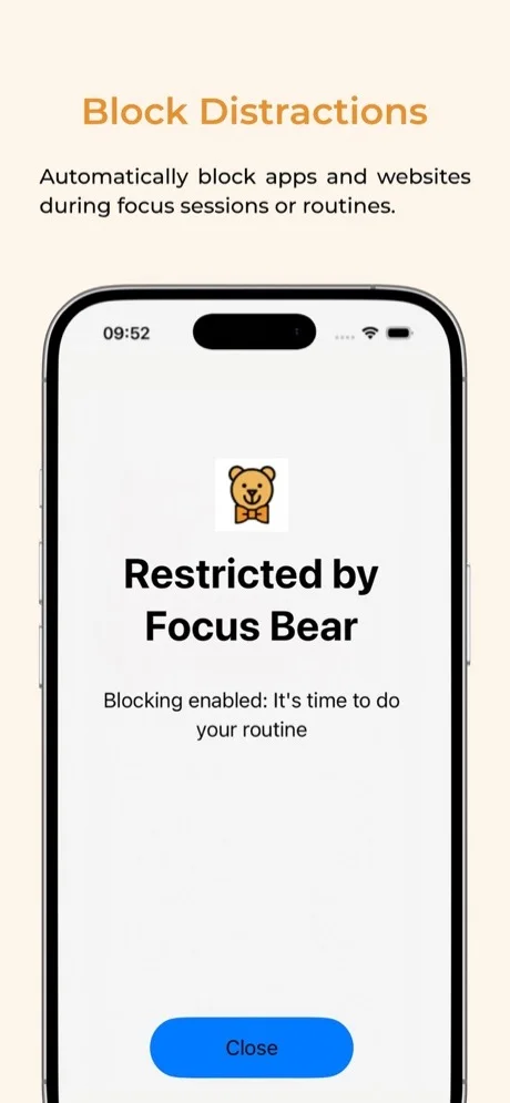 Focus Bear break reminders and habit tracking