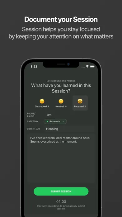 Session app calendar integration and focus trends