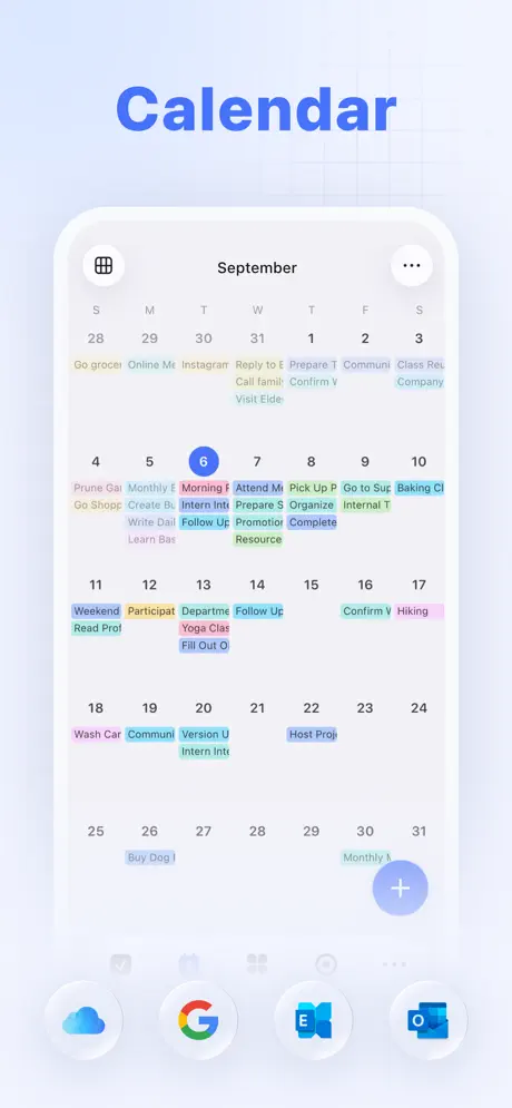 TickTick app task manager with calendar view