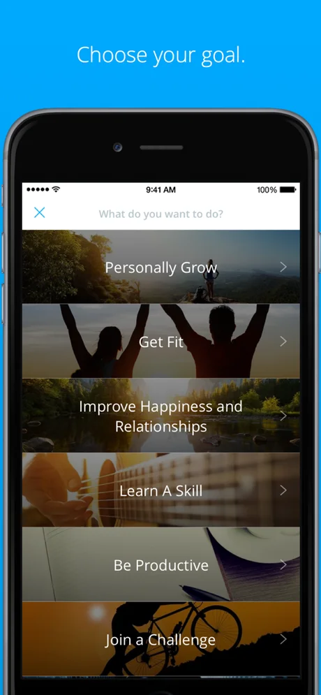 Coach.me daily habit check-in screen with streak counter