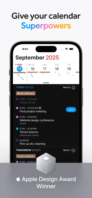Fantastical calendar planner daily agenda view