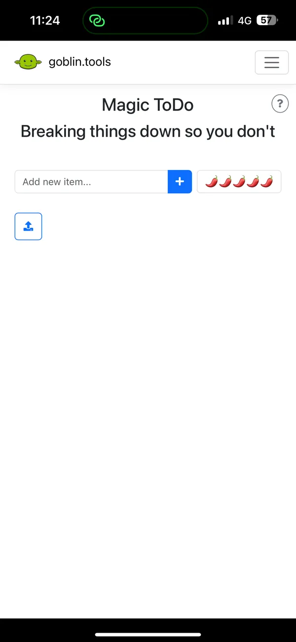 Goblin Tools Magic ToDo breaking a task into actionable steps