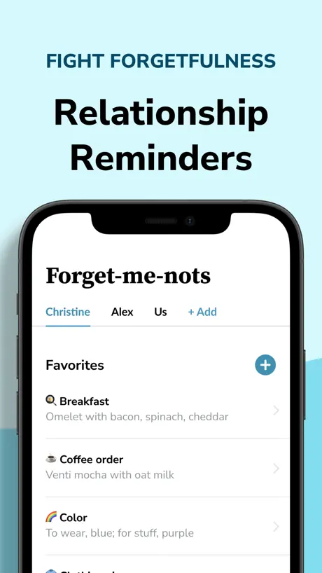 Lovewick forget-me-nots partner preference tracker