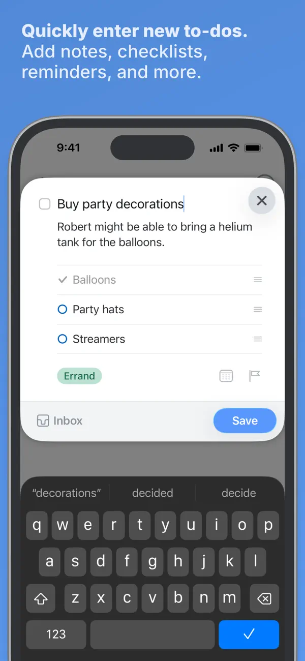 Things 3 planner app areas and headings structure